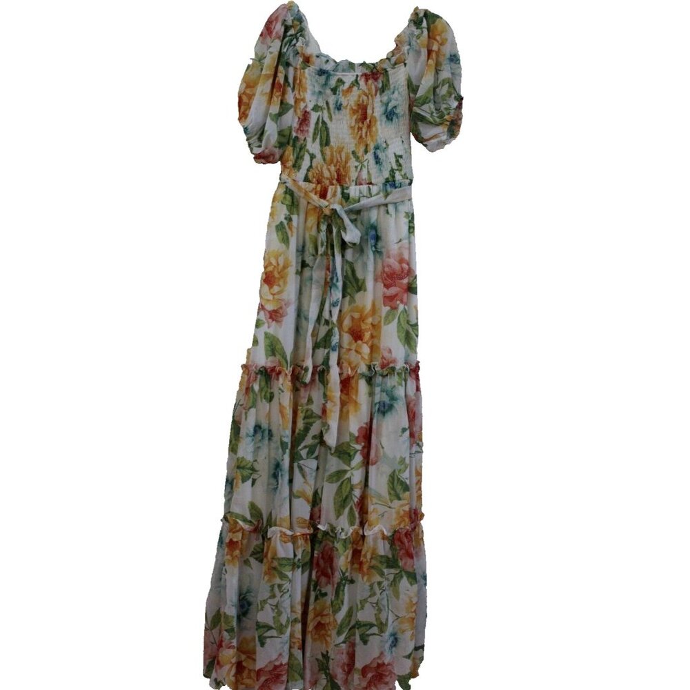 Baltic Born Britney Tiered Floral Maxi Dress Size Small